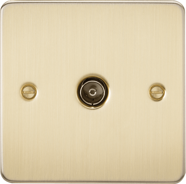 Knightsbridge MLA FP0100BB Flat Plate 1G TV Outlet (non-isolated) - Brushed Brass - Knightsbridge MLA - Falcon Electrical UK