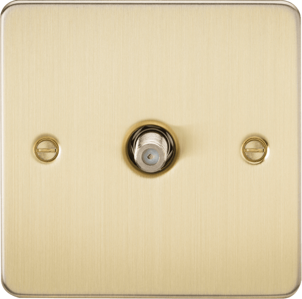 Knightsbridge MLA FP0150BB Flat Plate 1G SAT TV Outlet (non-isolated) - Brushed Brass - Knightsbridge MLA - Falcon Electrical UK