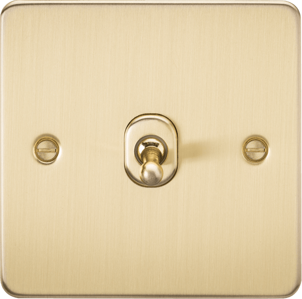 Knightsbridge MLA FP12TOGBB Flat Plate 10AX 1G Intermediate Toggle Switch - Brushed Brass - Knightsbridge MLA - Falcon Electrical UK