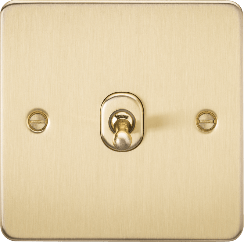 Knightsbridge MLA FP12TOGBB Flat Plate 10AX 1G Intermediate Toggle Switch - Brushed Brass - Knightsbridge MLA - Falcon Electrical UK