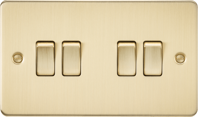 Knightsbridge MLA FP4100BB Flat Plate 10AX 4G 2-way switch - brushed brass - Knightsbridge MLA - Falcon Electrical UK