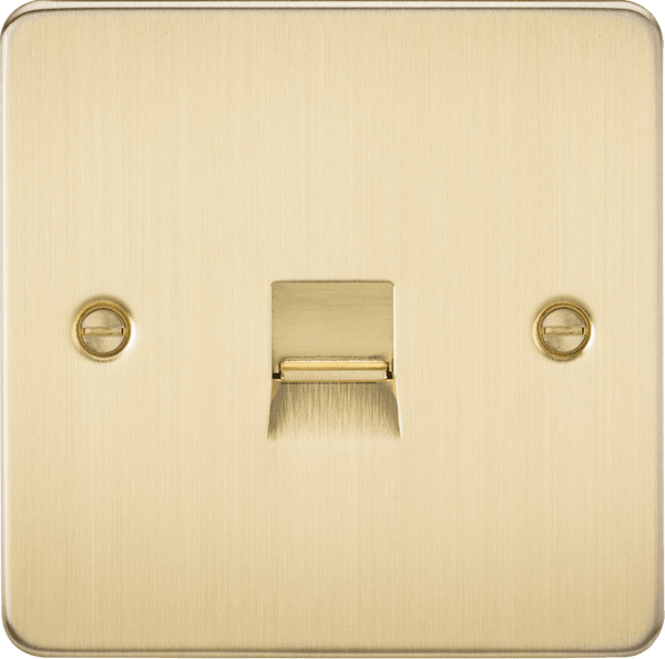 Knightsbridge MLA FP7400BB Flat Plate Telephone extension socket - brushed brass - Knightsbridge MLA - Falcon Electrical UK