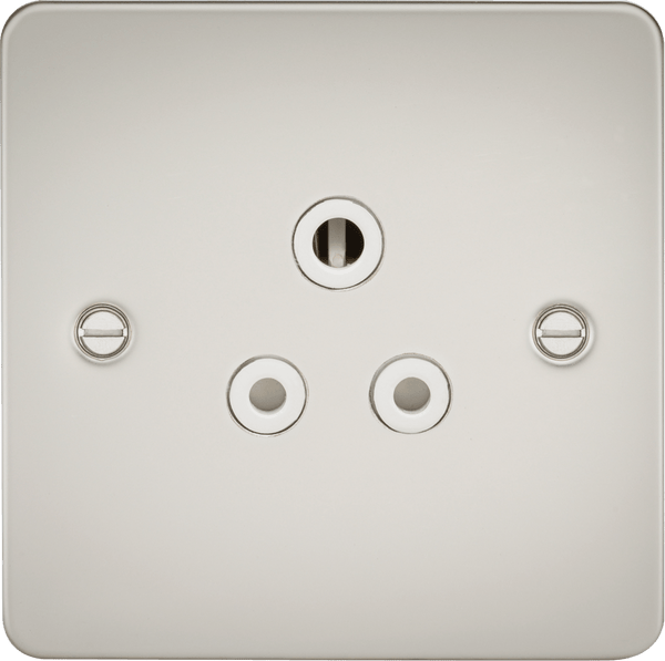 Knightsbridge MLA FP5APLW Flat Plate 5A unswitched socket - pearl with white insert - Knightsbridge MLA - Falcon Electrical UK