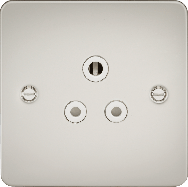 Knightsbridge MLA FP5APLW Flat Plate 5A unswitched socket - pearl with white insert - Knightsbridge MLA - Falcon Electrical UK