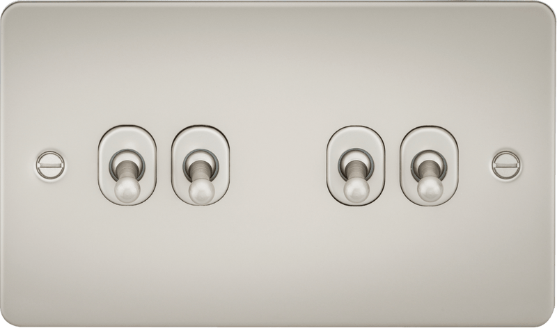 Knightsbridge MLA FP4TOGPL Flat Plate 10AX 4G 2-way toggle switch - pearl - Knightsbridge MLA - Falcon Electrical UK