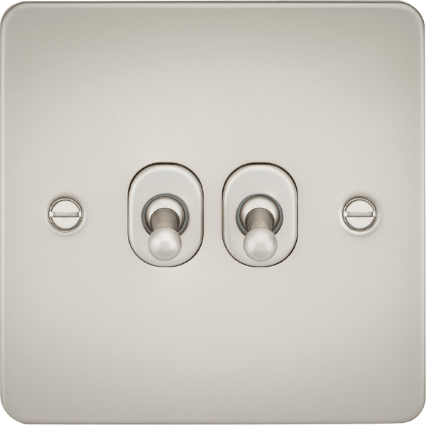 Knightsbridge MLA FP2TOGPL Flat Plate 10AX 2G 2-way toggle switch - pearl - Knightsbridge MLA - Falcon Electrical UK