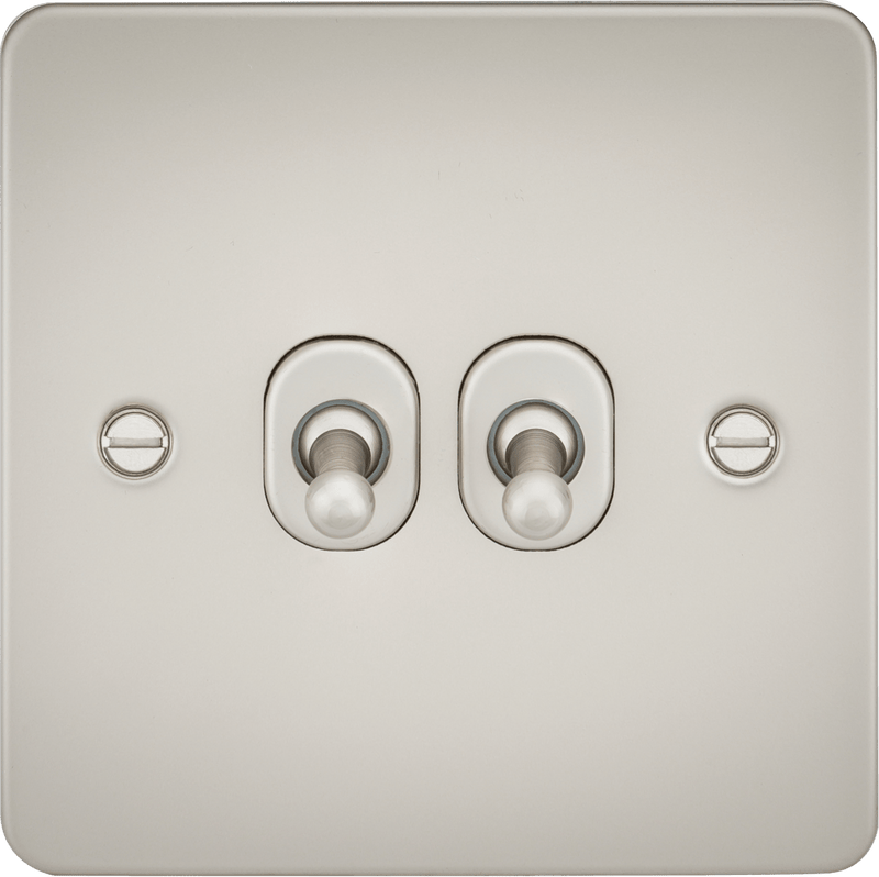 Knightsbridge MLA FP2TOGPL Flat Plate 10AX 2G 2-way toggle switch - pearl - Knightsbridge MLA - Falcon Electrical UK