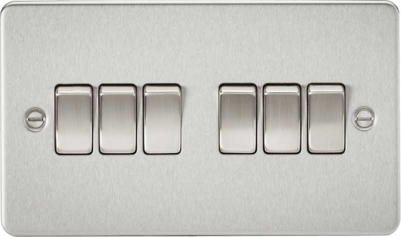 Knightsbridge MLA FP4200BC Flat Plate 10AX 6G 2-way switch - brushed chrome - Knightsbridge MLA - Falcon Electrical UK