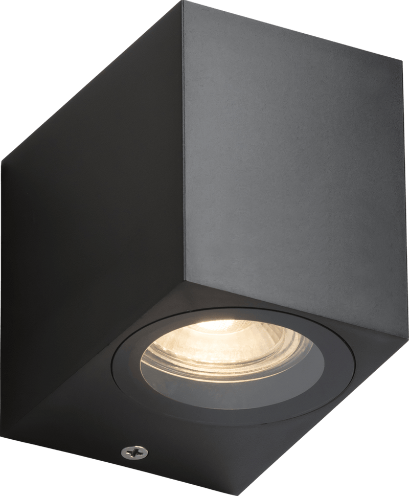 Knightsbridge MLA ALS1BK ALANA - 230V IP65 GU10 Polycarbonate Single Wall light - Black - Knightsbridge MLA - Falcon Electrical UK