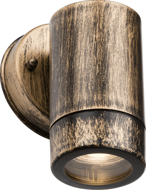 Knightsbridge MLA EA1BB EAMON - 230V IP54 GU10 Polycarbonate Single Wall light - Brushed Brass - Knightsbridge MLA - Falcon Electrical UK