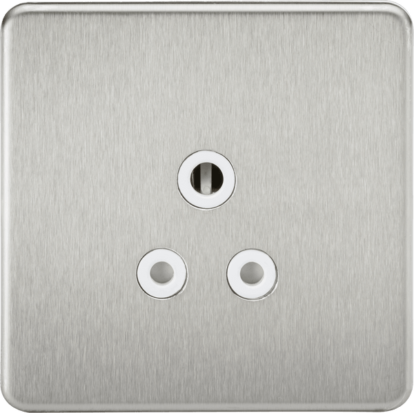 Knightsbridge MLA SF5ABCW Screwless 5A Unswitched Socket - Brushed Chrome with White Insert - Knightsbridge MLA - Falcon Electrical UK