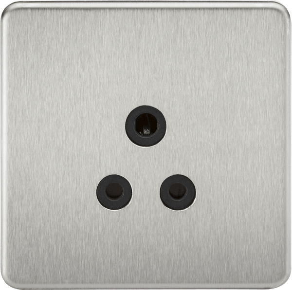 Knightsbridge MLA SF5ABC Screwless 5A Unswitched Socket - Brushed Chrome with Black Insert - Knightsbridge MLA - Falcon Electrical UK