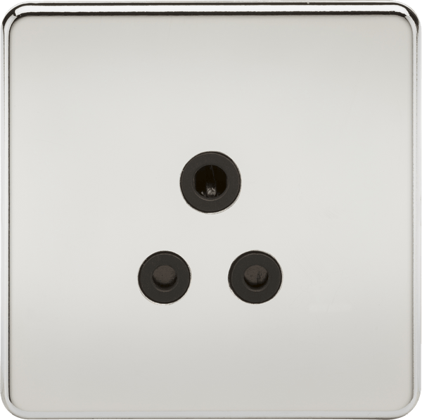 Knightsbridge MLA SF5APC Screwless 5A Unswitched Socket - Polished Chrome with Black Insert - Knightsbridge MLA - Falcon Electrical UK