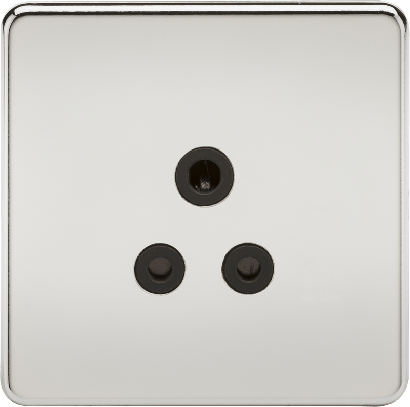 Knightsbridge MLA SF5APC Screwless 5A Unswitched Socket - Polished Chrome with Black Insert - Knightsbridge MLA - Falcon Electrical UK