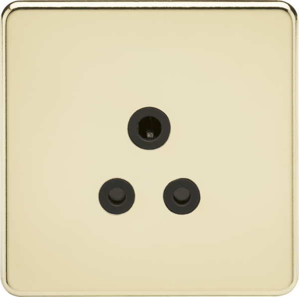 Knightsbridge MLA SF5APB Screwless 5A Unswitched Socket - Polished Brass with Black Insert - Knightsbridge MLA - Falcon Electrical UK