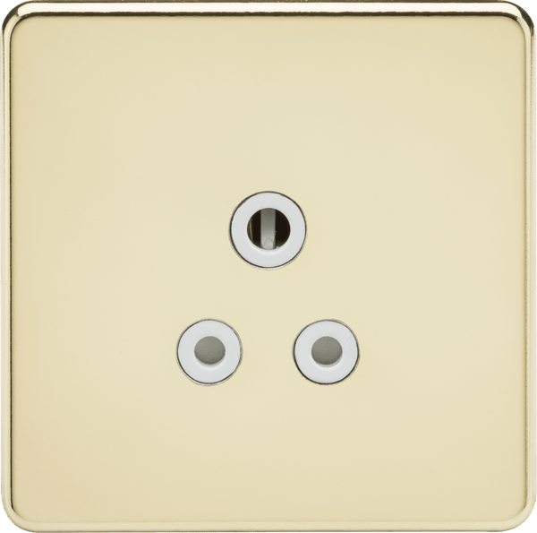 Knightsbridge MLA SF5APBW Screwless 5A Unswitched Socket - Polished Brass with White Insert - Knightsbridge MLA - Falcon Electrical UK