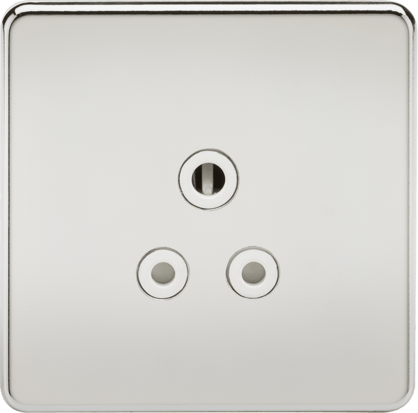 Knightsbridge MLA SF5APCW Screwless 5A Unswitched Socket - Polished Chrome with White Insert - Knightsbridge MLA - Falcon Electrical UK