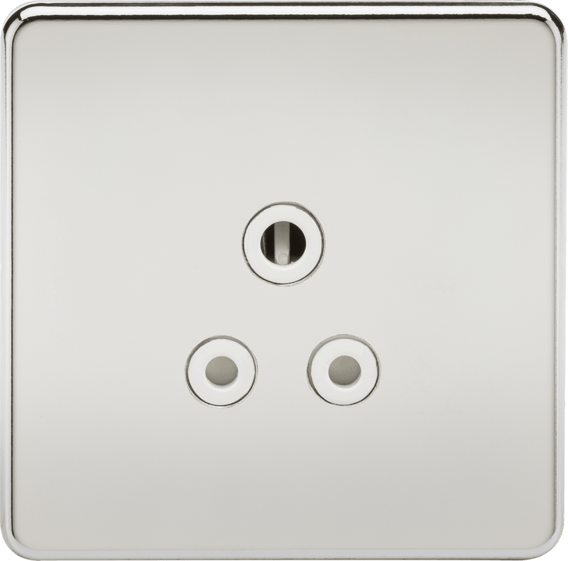 Knightsbridge MLA SF5APCW Screwless 5A Unswitched Socket - Polished Chrome with White Insert - Knightsbridge MLA - Falcon Electrical UK