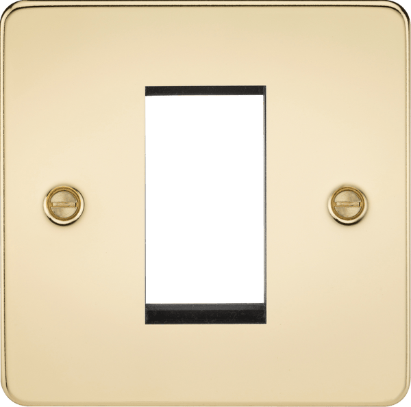 Knightsbridge MLA FP1GPB Flat Plate 1G Modular Faceplate - Polished Brass - Knightsbridge MLA - Falcon Electrical UK