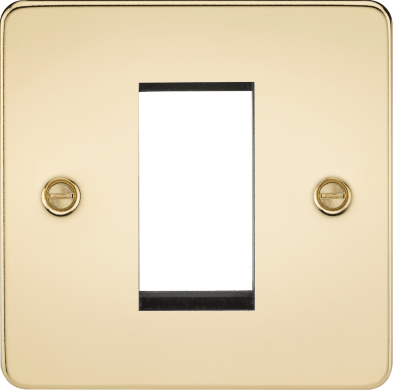 Knightsbridge MLA FP1GPB Flat Plate 1G Modular Faceplate - Polished Brass - Knightsbridge MLA - Falcon Electrical UK