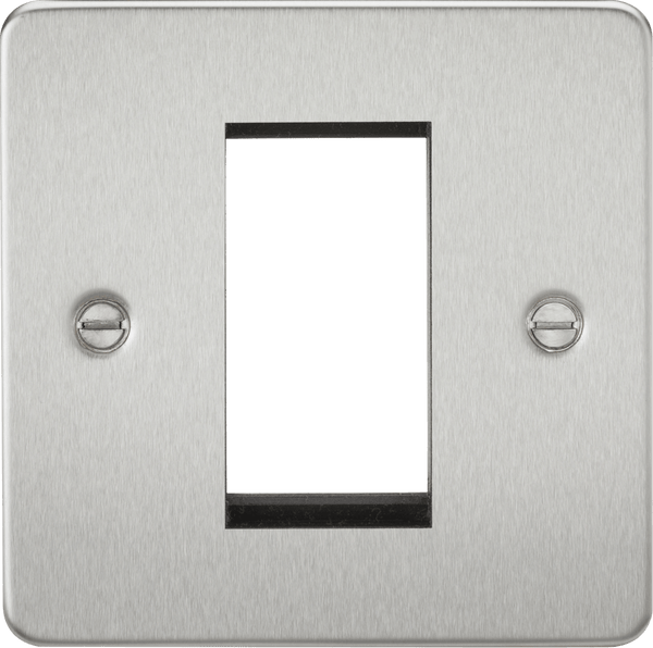 Knightsbridge MLA FP1GBC Flat Plate 1G Modular Faceplate - Brushed Chrome - Knightsbridge MLA - Falcon Electrical UK