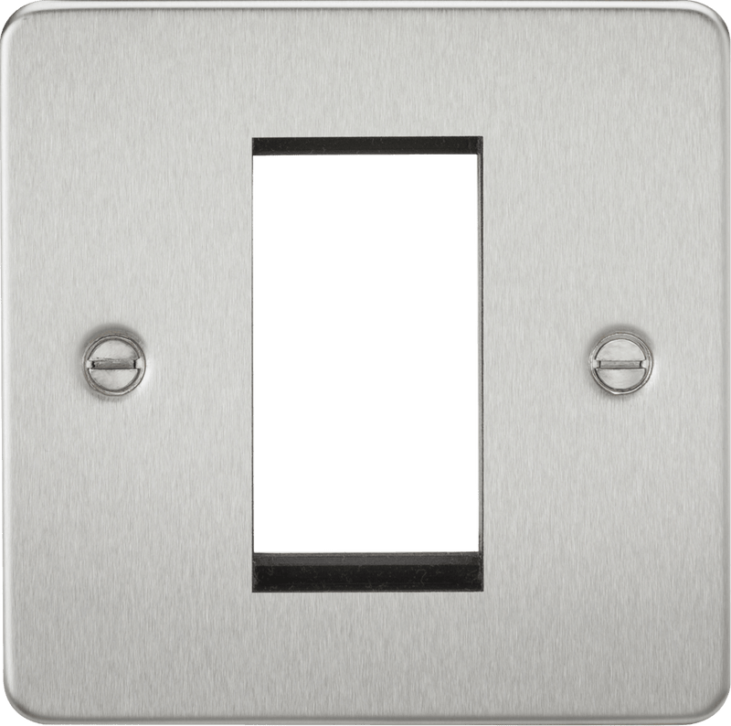 Knightsbridge MLA FP1GBC Flat Plate 1G Modular Faceplate - Brushed Chrome - Knightsbridge MLA - Falcon Electrical UK