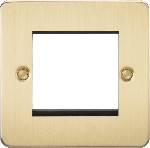 Knightsbridge MLA FP2GBB Flat Plate 2G modular faceplate - brushed brass - Knightsbridge MLA - Falcon Electrical UK