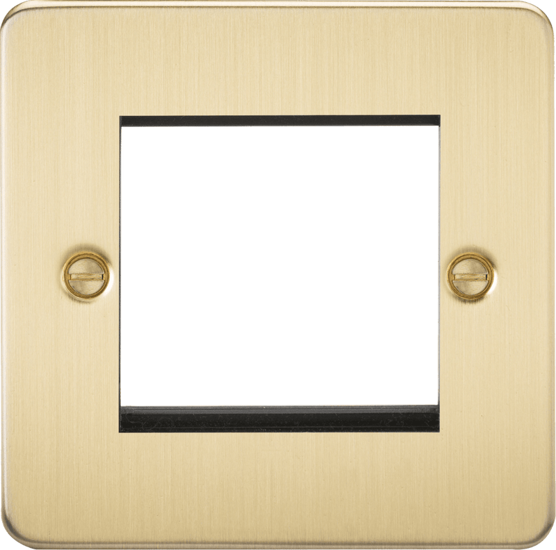 Knightsbridge MLA FP2GBB Flat Plate 2G modular faceplate - brushed brass - Knightsbridge MLA - Falcon Electrical UK