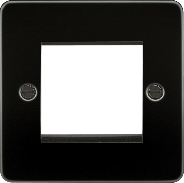 Knightsbridge MLA FP2GGM Flat Plate 2G modular faceplate - gunmetal - Knightsbridge MLA - Falcon Electrical UK