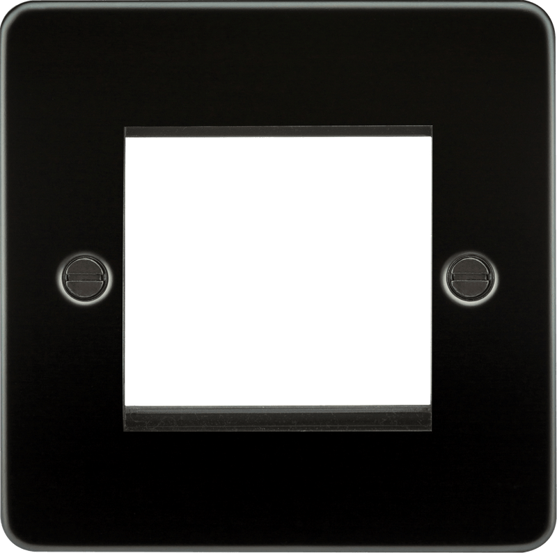 Knightsbridge MLA FP2GGM Flat Plate 2G modular faceplate - gunmetal - Knightsbridge MLA - Falcon Electrical UK