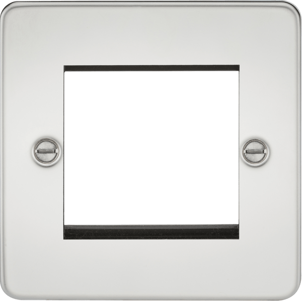 Knightsbridge MLA FP2GPC Flat Plate 2G modular faceplate - polished chrome - Knightsbridge MLA - Falcon Electrical UK