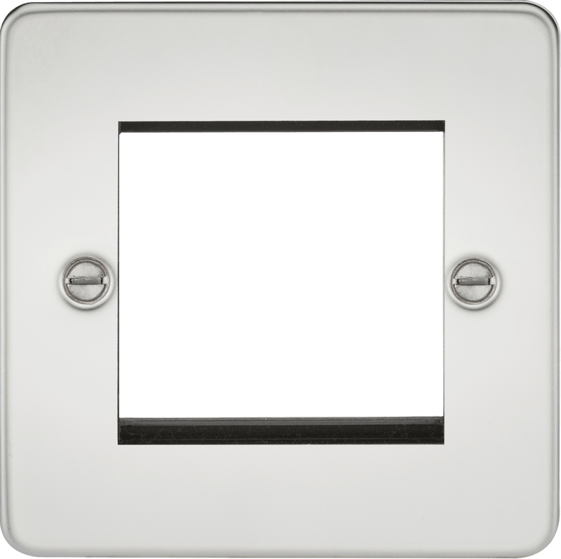 Knightsbridge MLA FP2GPC Flat Plate 2G modular faceplate - polished chrome - Knightsbridge MLA - Falcon Electrical UK