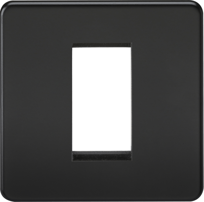 Knightsbridge MLA SF1GMB Screwless 1G Modular Faceplate - Matt Black - Knightsbridge MLA - Falcon Electrical UK