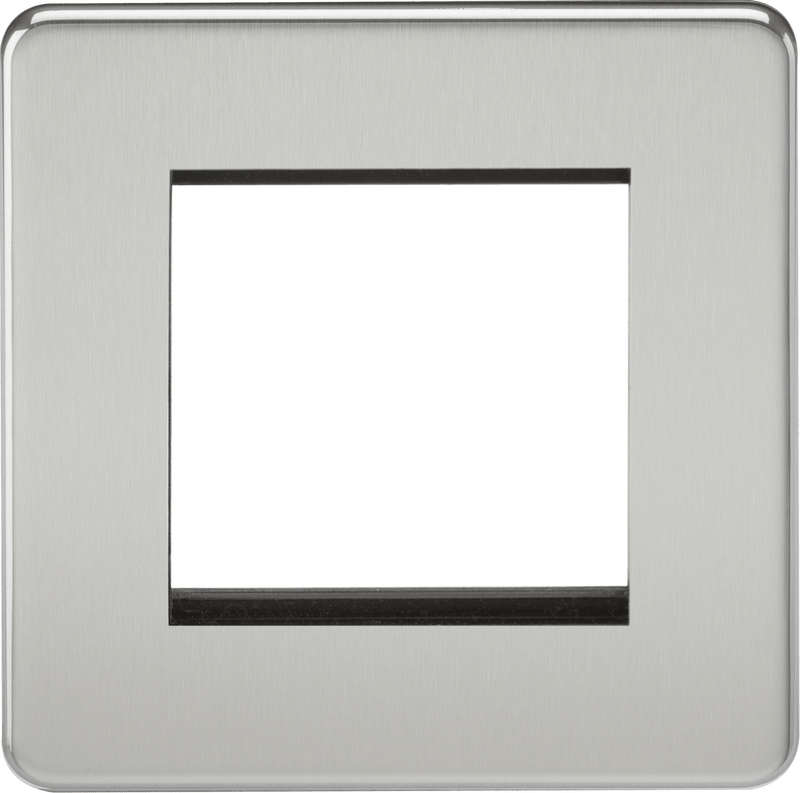 Knightsbridge MLA SF2GPC Screwless 2G Modular Faceplate - Polished Chrome - Knightsbridge MLA - Falcon Electrical UK