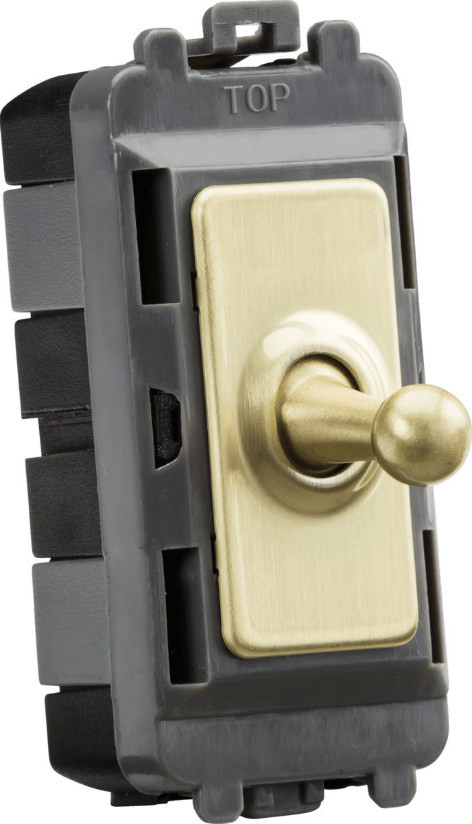 Knightsbridge MLA GDM02TOGBB 20AX 1G DP Toggle switch - brushed brass - Knightsbridge MLA - Falcon Electrical UK