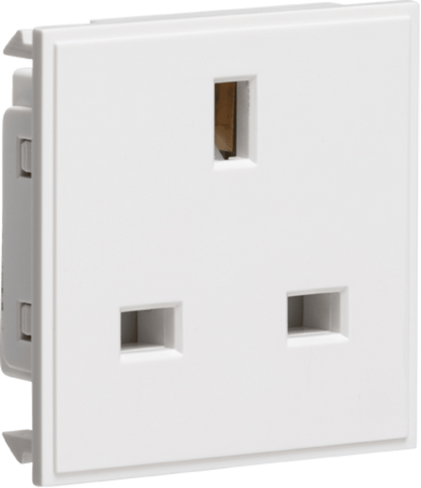 Knightsbridge MLA NET13WH 13A 1G unswitched socket module 50 x 50mm - white - Knightsbridge MLA - Falcon Electrical UK