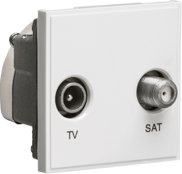 Knightsbridge MLA NETDISATWH Diplexed TV /SAT TV Outlet Module 50 x 50mm - White - Knightsbridge MLA - Falcon Electrical UK