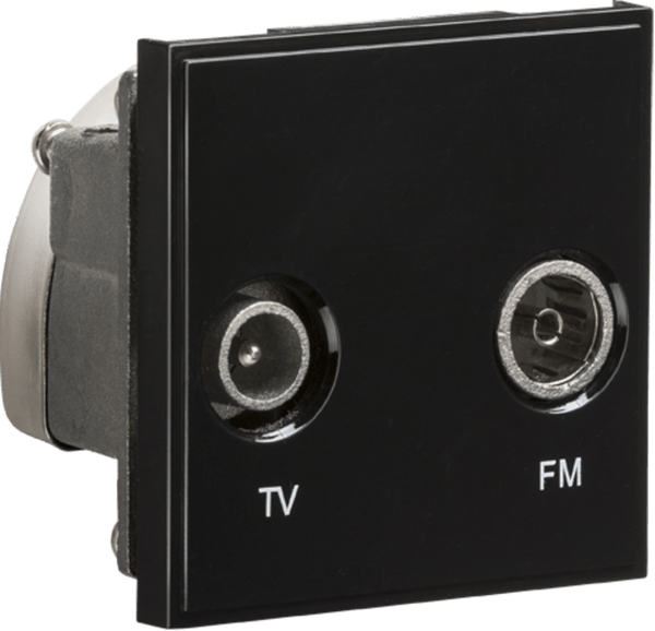 Knightsbridge MLA NETDITVBK Diplexed TV /FM DAB Outlet Module 50 x 50mm - Black - Knightsbridge MLA - Falcon Electrical UK