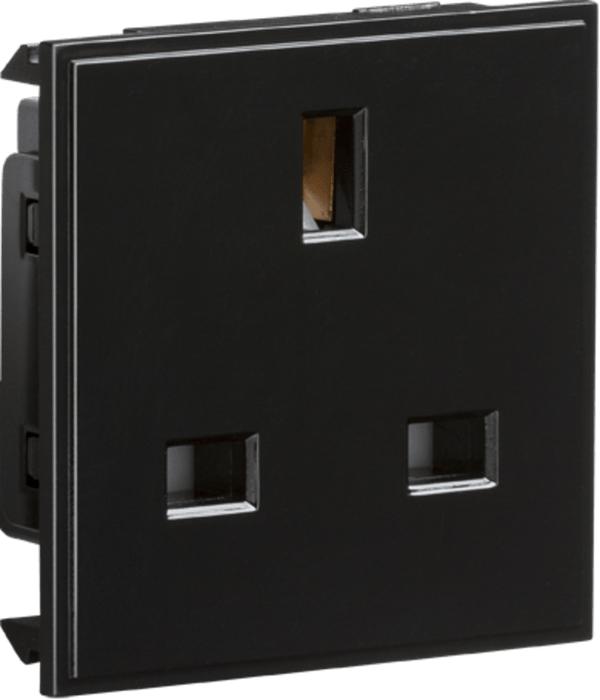 Knightsbridge MLA NET13BK 13A 1G unswitched socket module 50 x 50mm - black - Knightsbridge MLA - Falcon Electrical UK