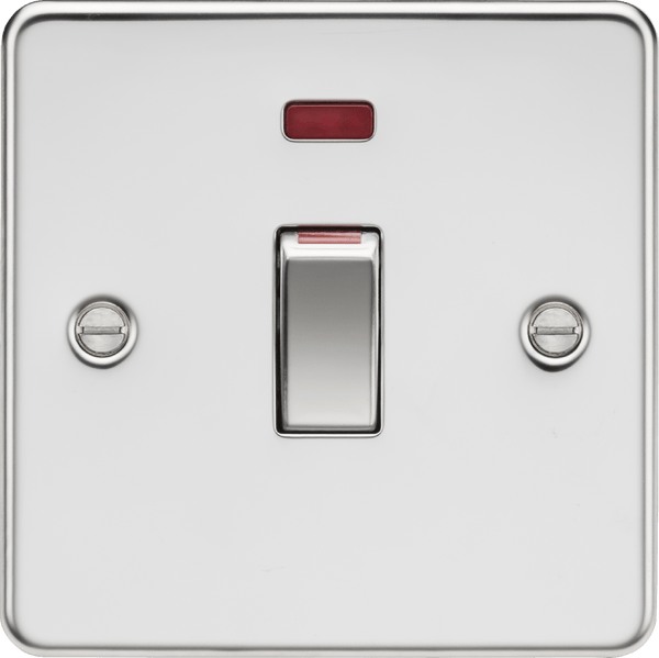 Knightsbridge MLA FP81MNPC 45A 1G DP Switch with neon - polished chrome - Knightsbridge MLA - Falcon Electrical UK