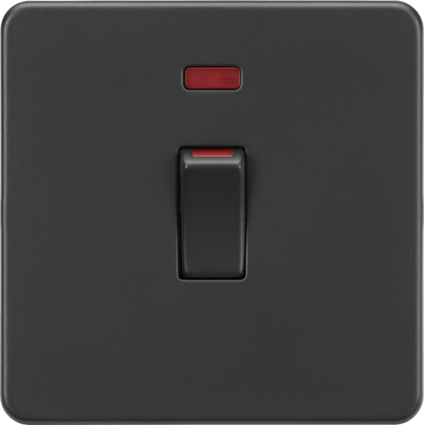 Knightsbridge MLA SF81MNAT 45A 1G DP switch with neon - anthracite - Knightsbridge MLA - Falcon Electrical UK