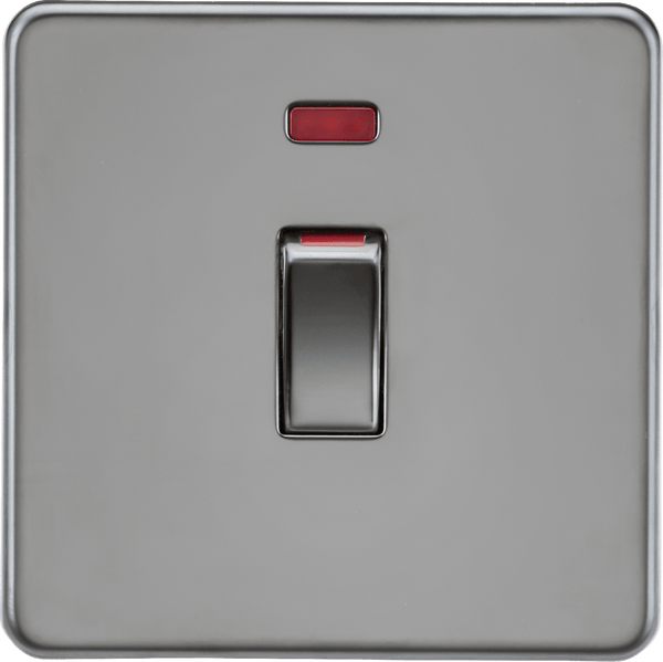 Knightsbridge MLA SF81MNBN 45A 1G DP switch with neon - black nickel - Knightsbridge MLA - Falcon Electrical UK