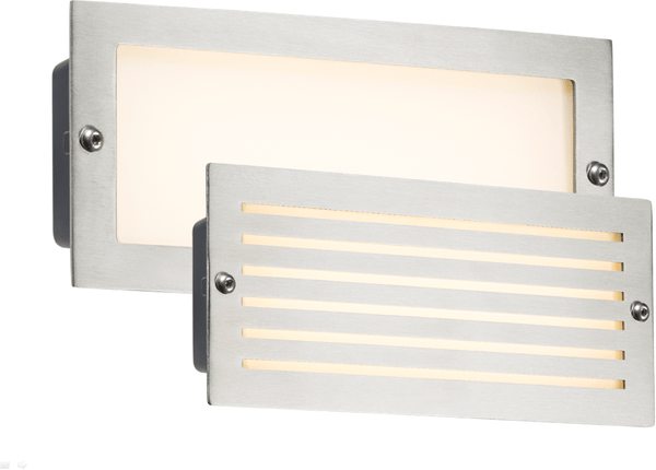 Knightsbridge MLA BLED5SW 230V IP54 5W White LED Recessed Brick Light - Brushed Steel Fascia - Knightsbridge MLA - Falcon Electrical UK