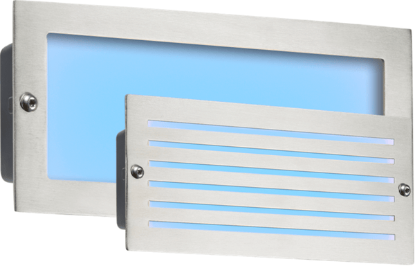 Knightsbridge MLA BLED5SB 230V IP54 5W Blue LED Recessed Brick Light - Brushed Steel Fascia - Knightsbridge MLA - Falcon Electrical UK