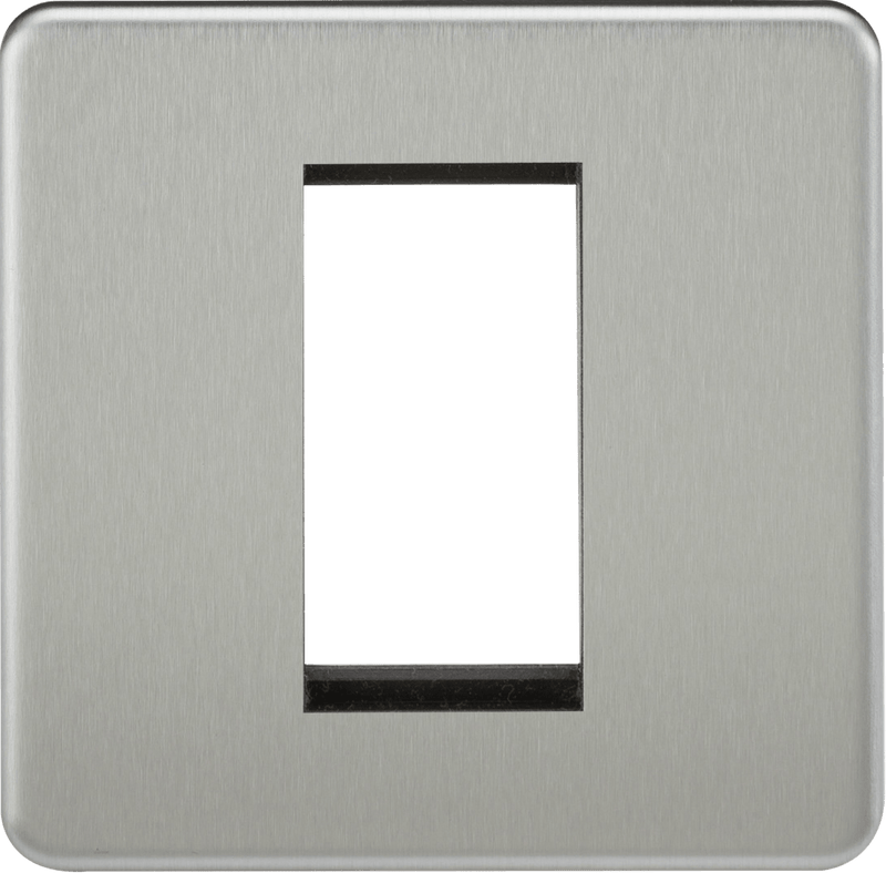 Knightsbridge MLA SF1GBC Screwless 1G Modular Faceplate - Brushed Chrome - Knightsbridge MLA - Falcon Electrical UK