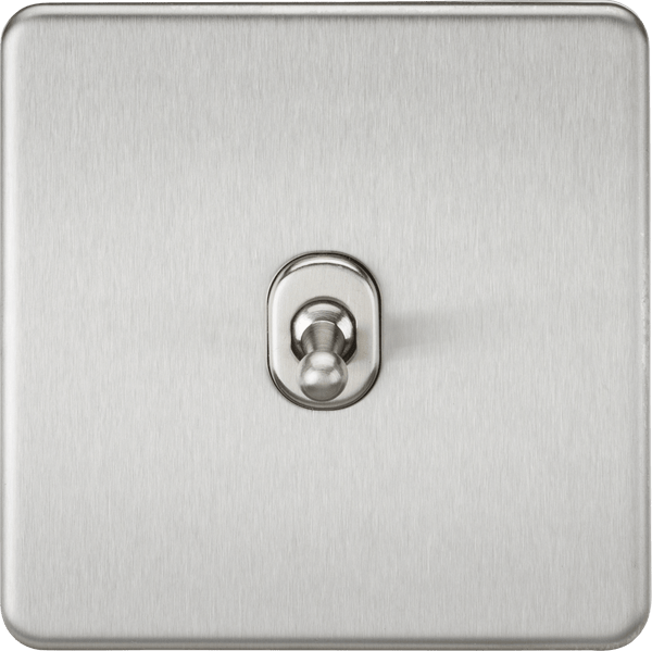 Knightsbridge MLA SF1TOGBC Screwless 10AX 1G 2-Way Toggle Switch - Brushed Chrome - Knightsbridge MLA - Falcon Electrical UK