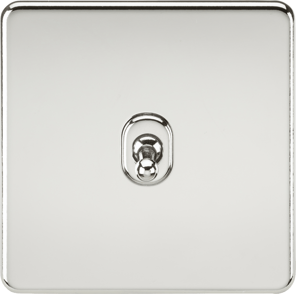 Knightsbridge MLA SF1TOGPC Screwless 10AX 1G 2-Way Toggle Switch - Polished Chrome - Knightsbridge MLA - Falcon Electrical UK