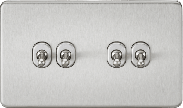 Knightsbridge MLA SF4TOGBC Screwless 10AX 4G 2-Way Toggle Switch - Brushed Chrome - Knightsbridge MLA - Falcon Electrical UK