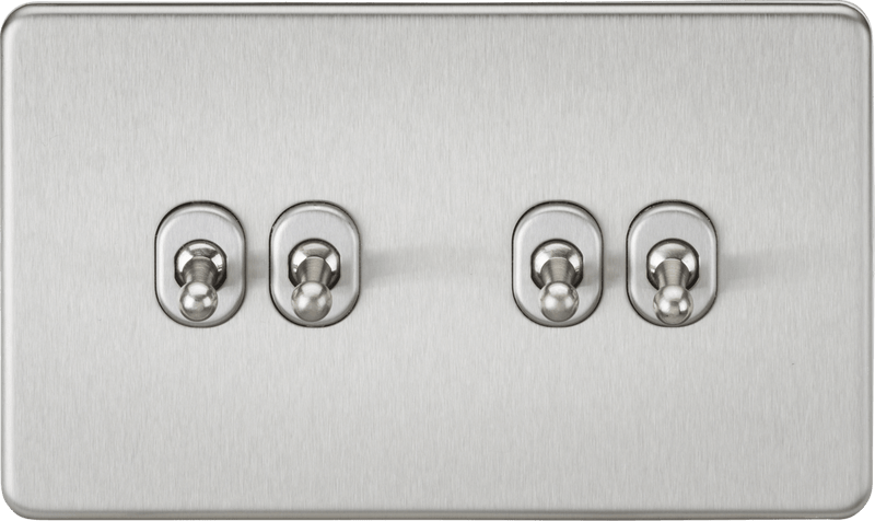 Knightsbridge MLA SF4TOGBC Screwless 10AX 4G 2-Way Toggle Switch - Brushed Chrome - Knightsbridge MLA - Falcon Electrical UK