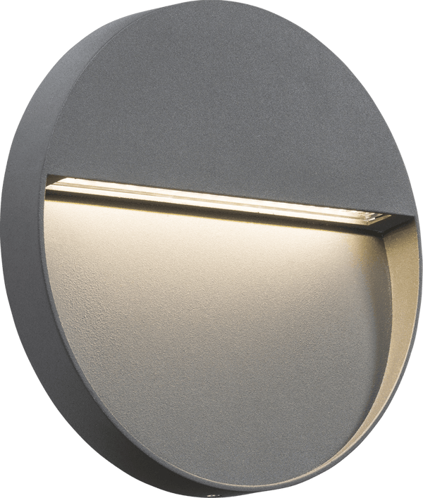 Knightsbridge MLA LWR4G 230V IP44 5W LED Round Wall/Guide light - Grey - Knightsbridge MLA - Falcon Electrical UK